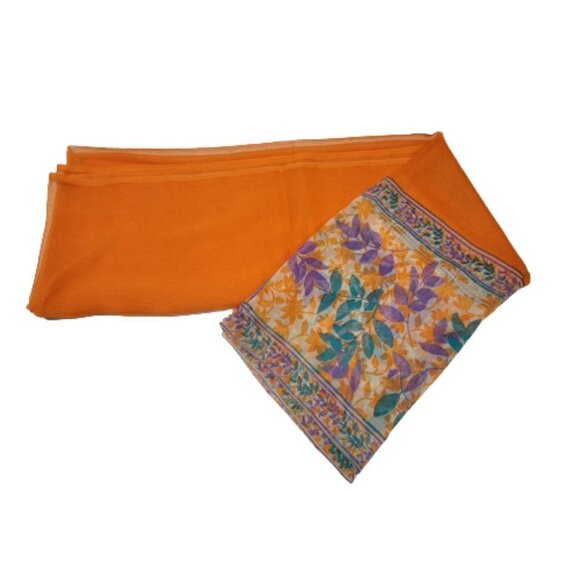 Orange Large Scarf Dupatta Scarf - Picture 7 of 9